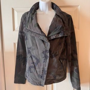 Chicos Camo Moto jacket